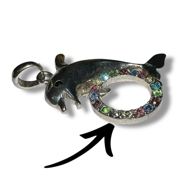 Bundle Sale 3 for $15 | Dolphin Pendant – Multicolor Rhinestones (-1) - Picture 8 of 9
